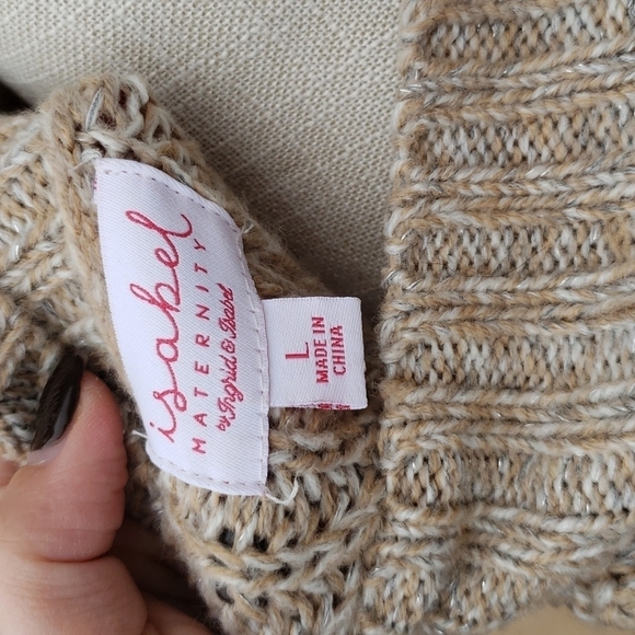 Isabel Maternity sparkle ribbed knit long wide cuffed sleeves oversized … - Picture 6 of 7